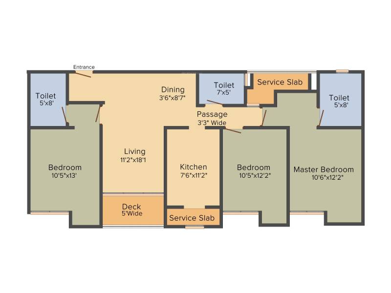 Rustomjee Urbania Azziano (3BHK+3T (1,570 sq ft) 1570 sq ft)