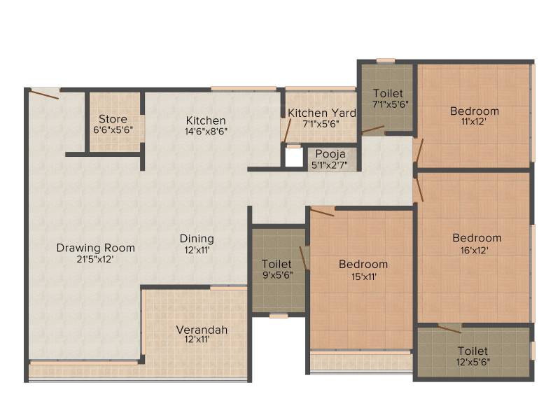 Satyam Insignia (3BHK+3T (2,430 sq ft) 2430 sq ft)