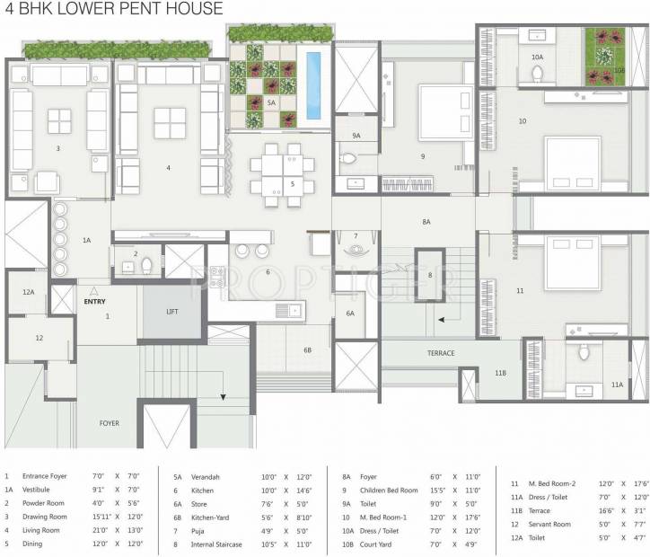 Satyam Insignia (4BHK+5T (5,210 sq ft)   Servant Room 5210 sq ft)