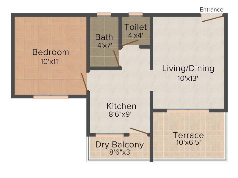Vedant Kingston Serene (1BHK+1T (615 sq ft) 615 sq ft)