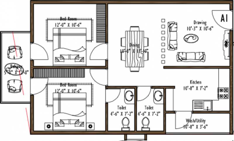 Hilife Sunny Side (2BHK+2T (1,020 sq ft) 1020 sq ft)