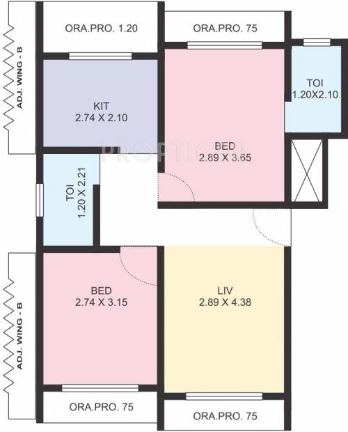 GBK Vishwajeet Green (2BHK+2T (906 sq ft) 906 sq ft)