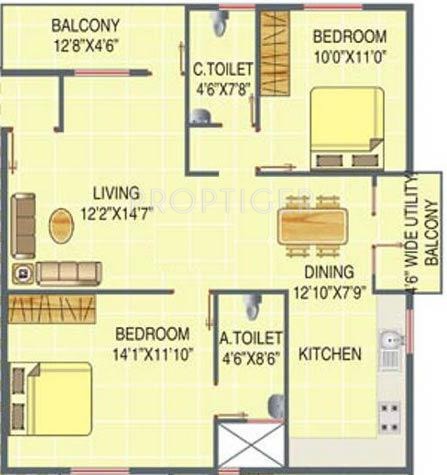 Carp Sai Sumukha Nest (2BHK+2T (1,200 sq ft) 1200 sq ft)