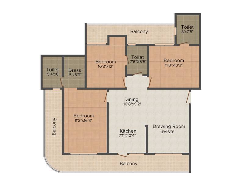 Elixir Windz (3BHK+3T (1,800 sq ft) 1800 sq ft)