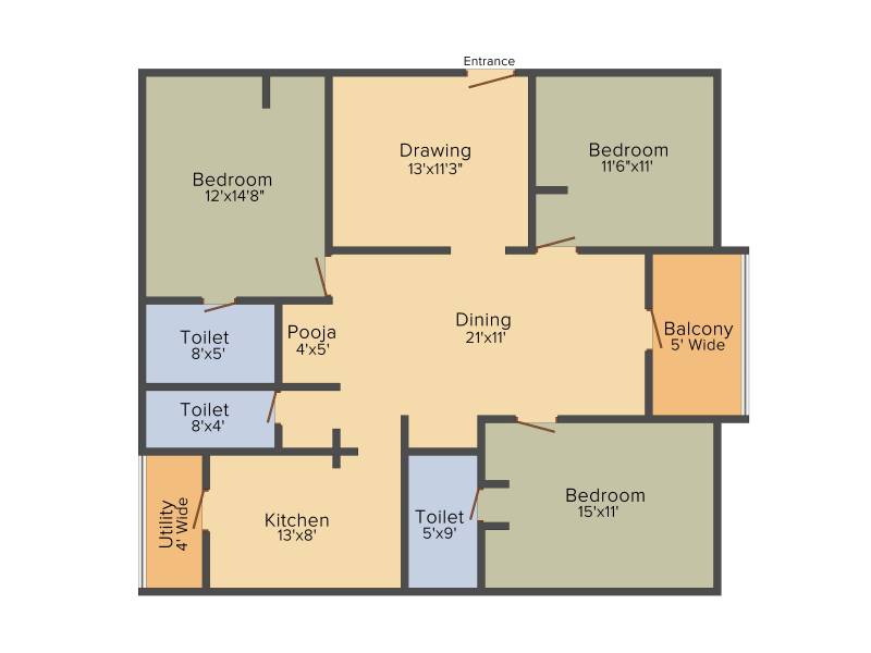 Shanta Landmark Towers (3BHK+3T (1,700 sq ft)   Pooja Room 1700 sq ft)