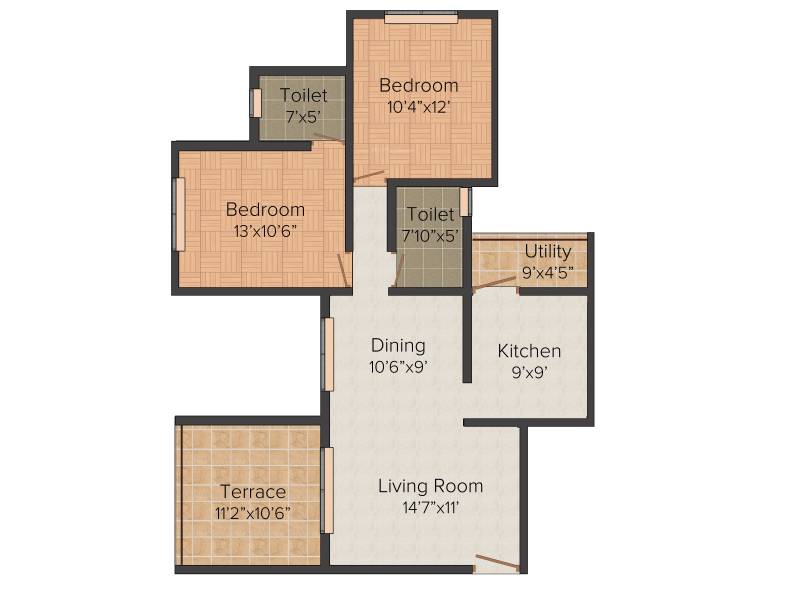 Rawat Capstone (2BHK+2T (1,167 sq ft) 1167 sq ft)