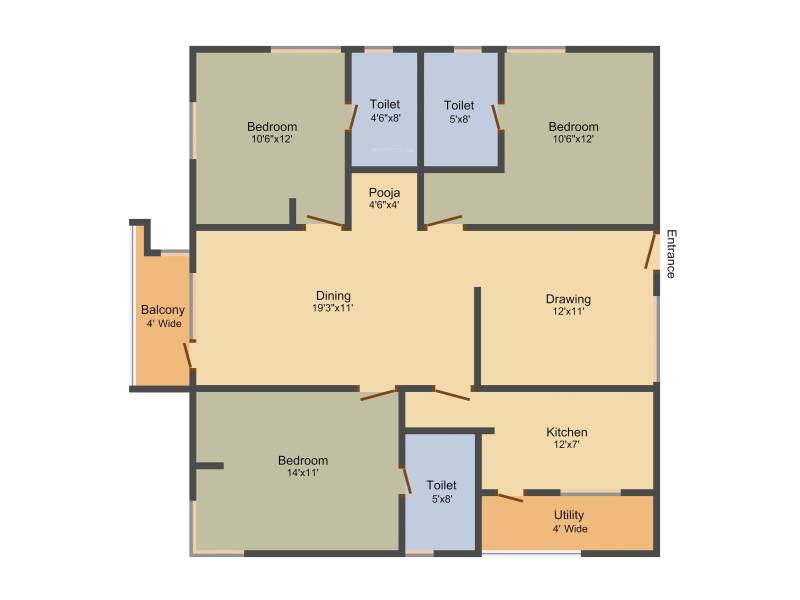 Aparna Cyber Commune (3BHK+3T (1,515 sq ft) 1515 sq ft)