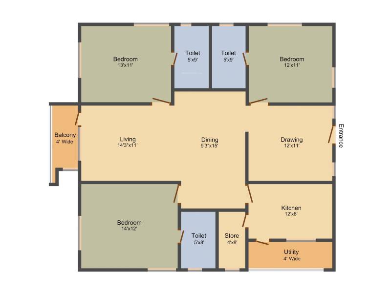 Aparna Cyber Commune (3BHK+3T (1,705 sq ft) 1705 sq ft)