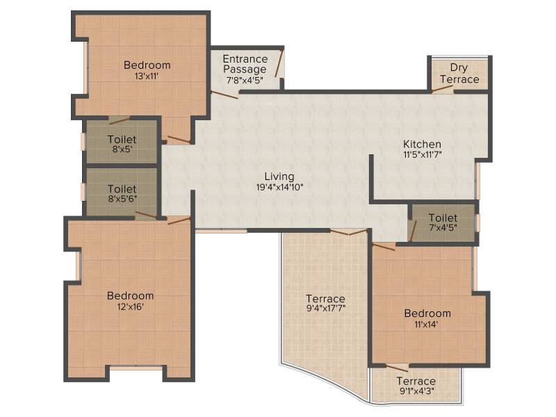 Gokhale Aashirwad (3BHK+3T (1,808 sq ft) 1808 sq ft)