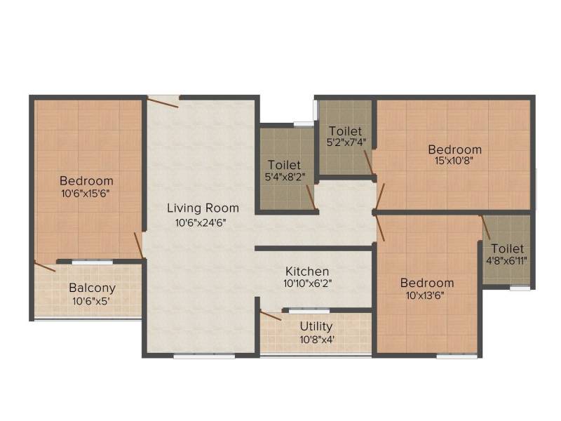 Innovative Aqua Front (3BHK+3T (1,490 sq ft) 1490 sq ft)