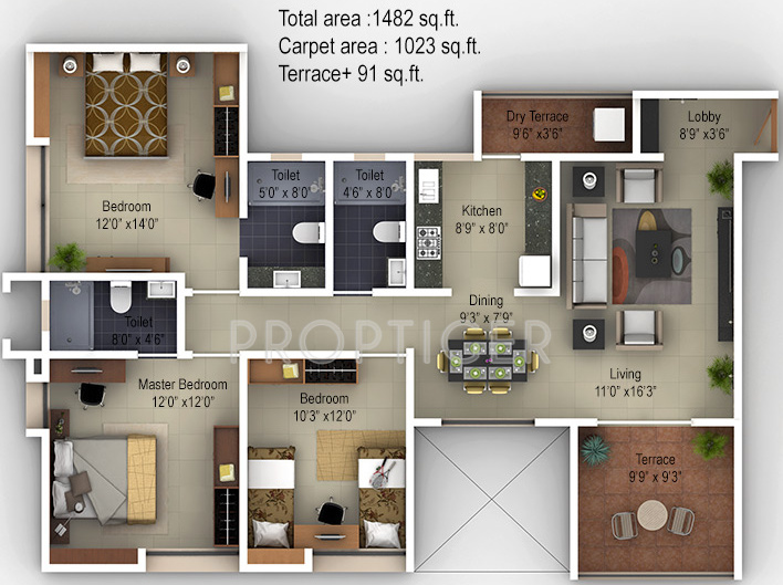 Vilas Javdekar Yashwin (3BHK+3T (1,482 sq ft) 1482 sq ft)