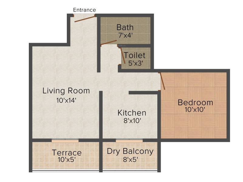 Satyam Florence (1BHK+1T (634 sq ft) 634 sq ft)