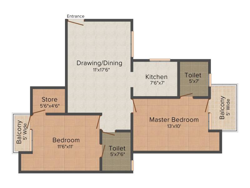 Grah Green View Heights (2BHK+2T (1,080 sq ft) 1080 sq ft)