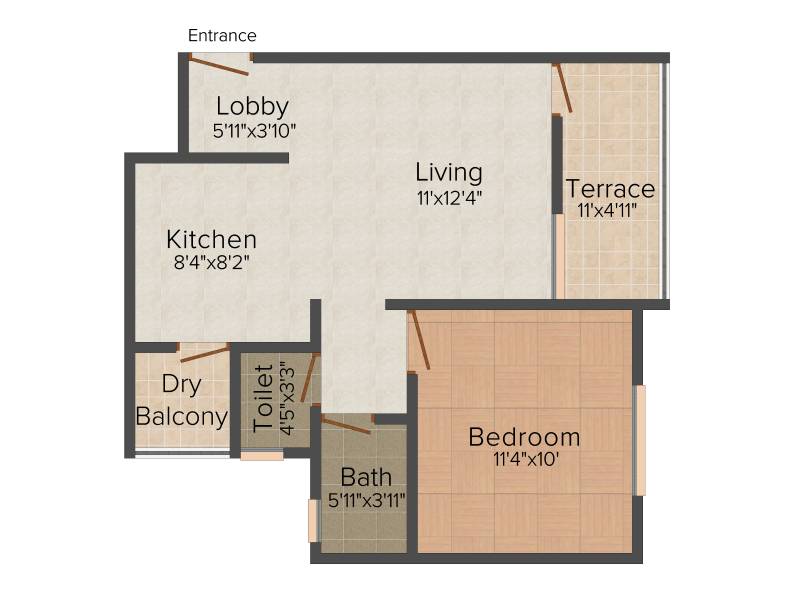 Kumar Palm Meadows (1BHK+1T (640 sq ft) 640 sq ft)
