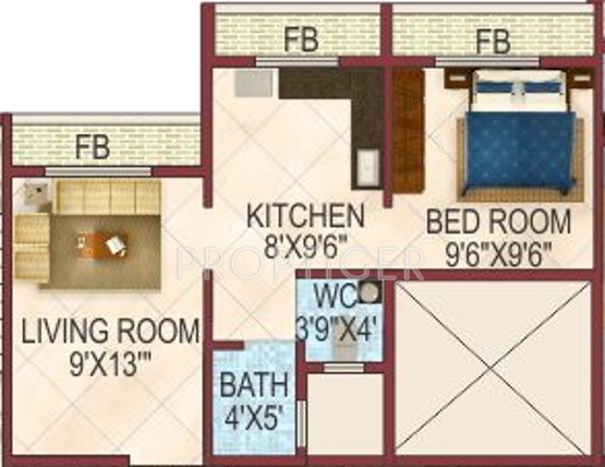 Guru Lotus (1BHK+1T (630 sq ft) 630 sq ft)