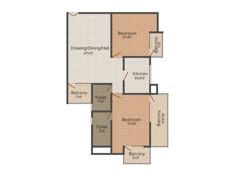 Quantum Quantum Residency (2BHK+2T (1,127 sq ft) 1127 sq ft)