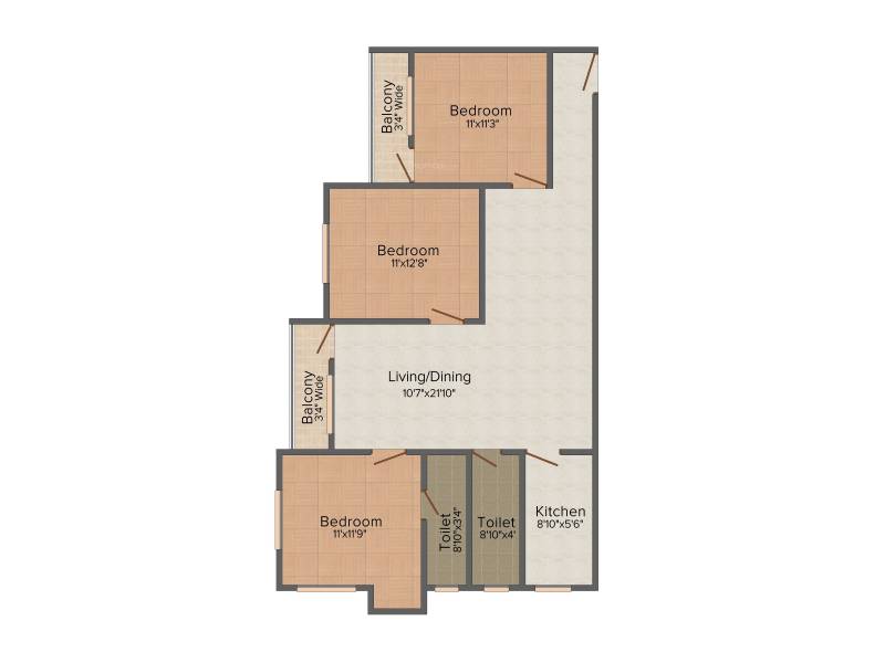 Griham Regency (3BHK+2T (1,470 sq ft) 1470 sq ft)