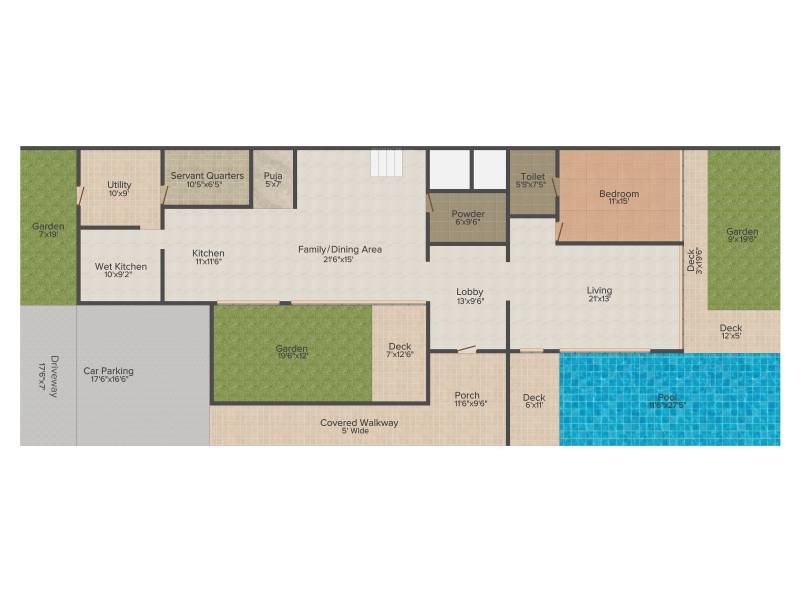 Pooja First Leaf (4BHK+4T (4,685 sq ft)   Servant Room 4685 sq ft)