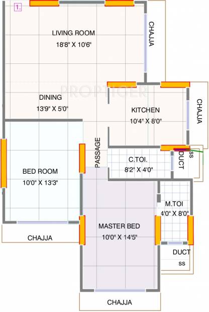 Aditya Urvashi CHS (2BHK+2T (711 sq ft) 711 sq ft)