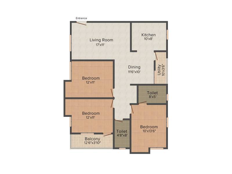 AR SM Signature (3BHK+3T (1,397 sq ft) 1397 sq ft)