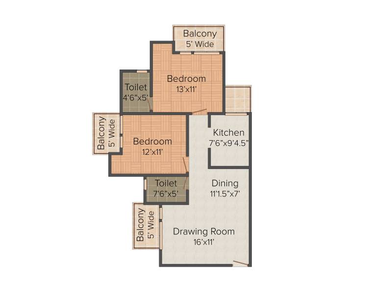 Krishna Aprameya Residency (2BHK+2T (1,250 sq ft) 1250 sq ft)