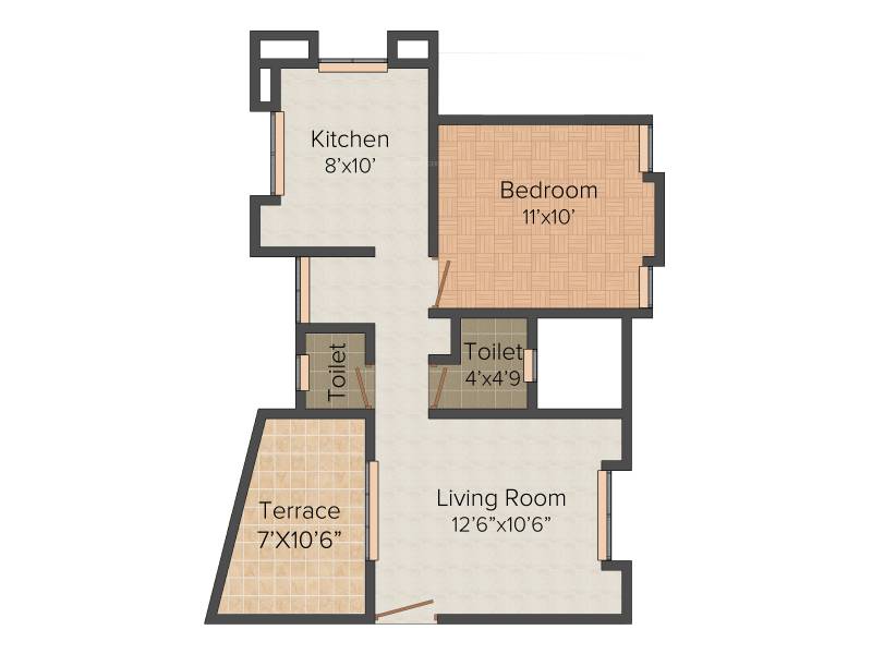 Nirmitee Opal (1BHK+1T (613 sq ft) 613 sq ft)