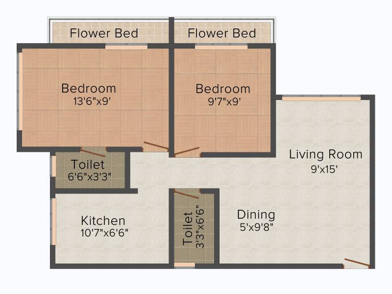 Vaastu Landmark Riverside (2BHK+2T (901 sq ft) 901 sq ft)