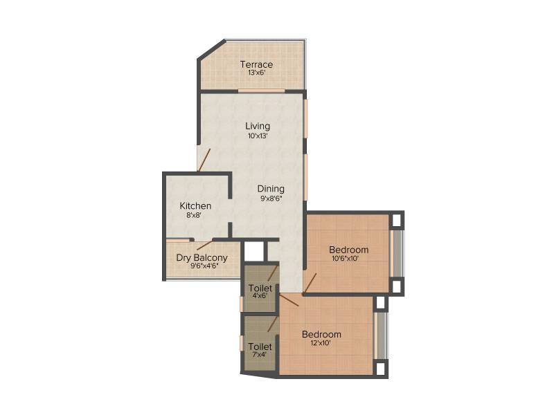 Shri Sai Nath Developer Sai Aamrai (2BHK+3T (950 sq ft) 950 sq ft)