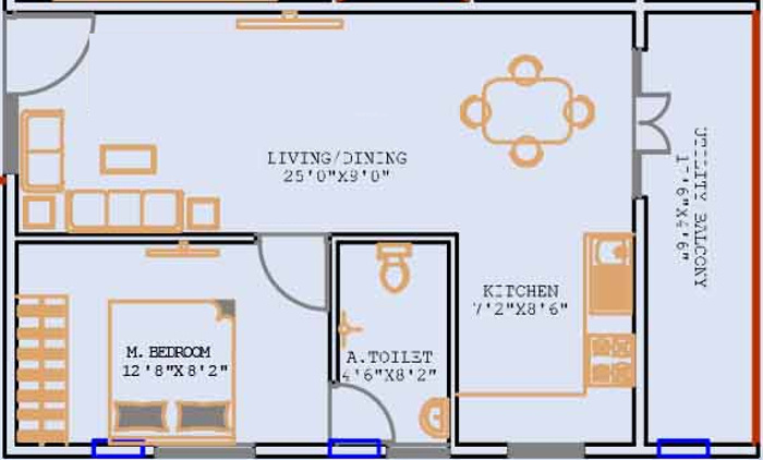 Prabhavathi Elegant (1BHK+1T (650 sq ft) 650 sq ft)