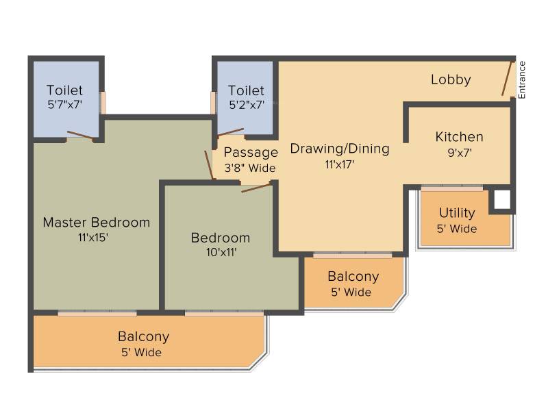 Sam Palm Olympia (2BHK+2T (1,232 sq ft) 1232 sq ft)