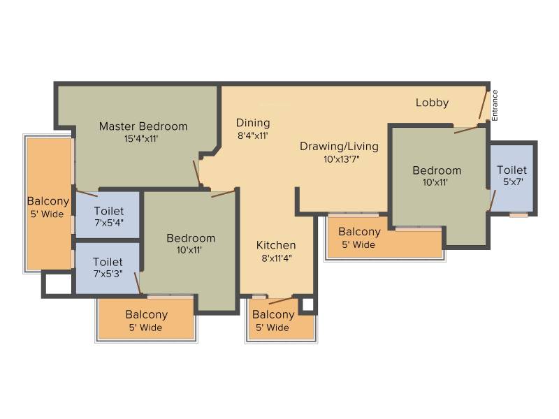 Sam Palm Olympia (3BHK+3T (1,517 sq ft) 1517 sq ft)