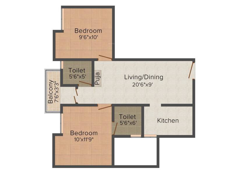 Sumathi Elegance (2BHK+2T (860 sq ft) 860 sq ft)