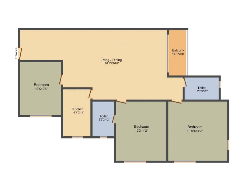 Alcove Block 32 (3BHK+2T (1,651 sq ft) 1651 sq ft)
