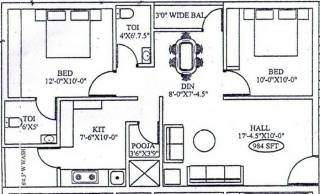Priya Sai Krupa Residency (2BHK+2T (984 sq ft) Pooja Room 984 sq ft) Priya Sai Krupa Residency (2BHK+2T (984 sq ft) Pooja Room 984 sq ft)