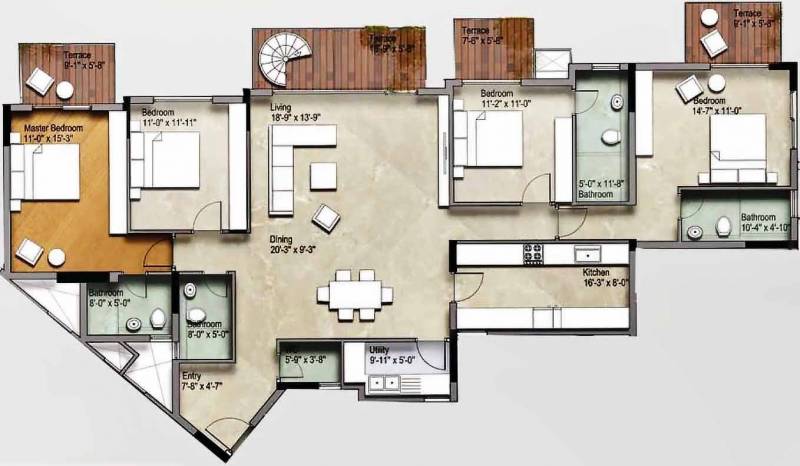 Unishire Belvedere Premia (4BHK+4T (2,819 sq ft) 2819 sq ft)