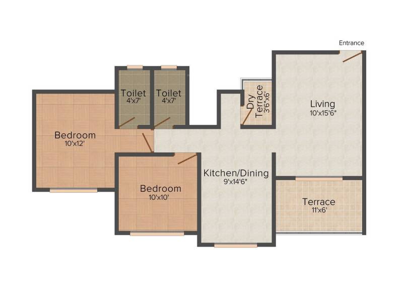 SGL Vishwajeet Residency (2BHK+2T (934 sq ft) 934 sq ft)