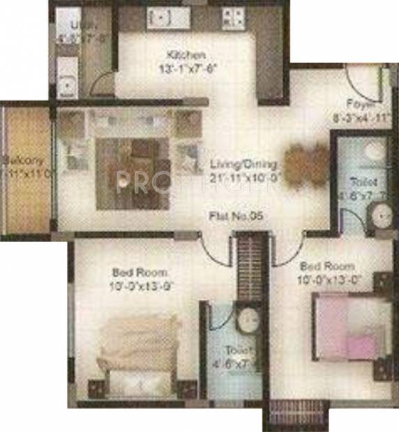 Divya Westside (2BHK+2T (925 sq ft) 925 sq ft)