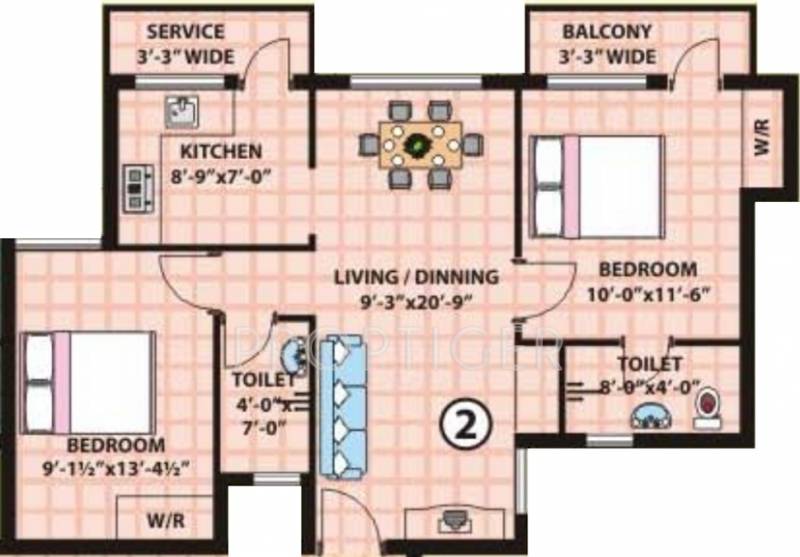 Salma Amar Enclave (2BHK+2T (903 sq ft) 903 sq ft)