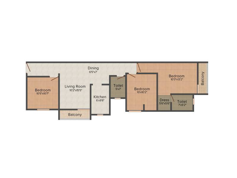 Adwik La Casa (3BHK+2T (1,560 sq ft) 1560 sq ft)