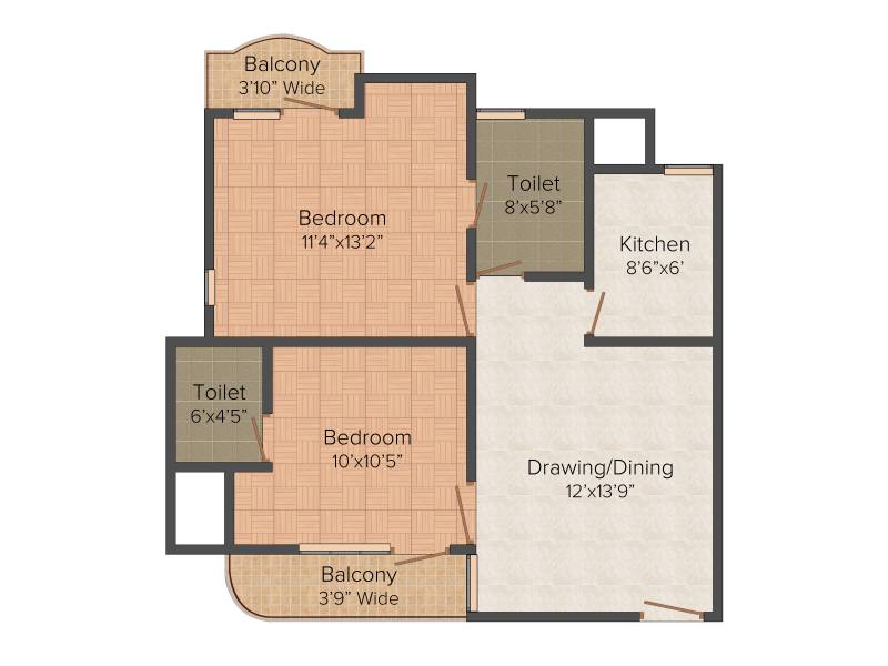 Audumbar Sun View (2BHK+2T (992 sq ft) 992 sq ft)