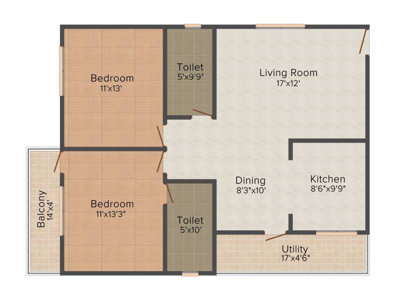 Sunshine Silicon Citi (2BHK+2T (1,255 sq ft) 1255 sq ft)