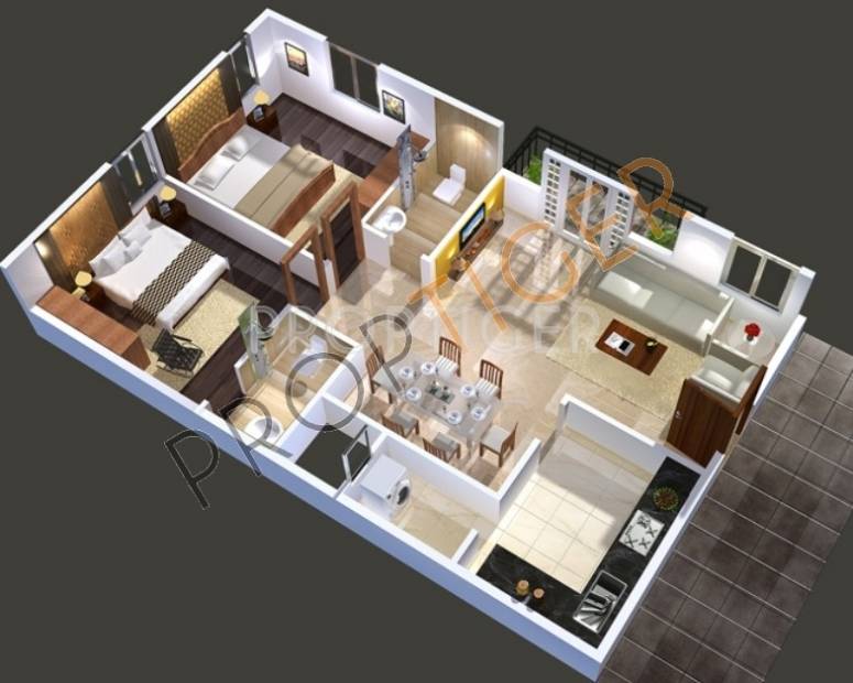 Aashrayaa Aashrayaa Serenity (2BHK+2T (1,202 sq ft) 1202 sq ft)