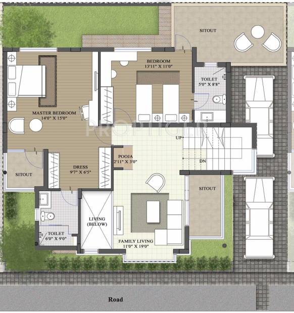 Voora Villa 96 (3BHK+4T (2,444 sq ft)   Servant Room 2444 sq ft)