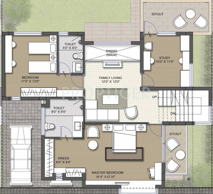 Voora Villa 96 (3BHK+3T (2,508 sq ft)   Study Room 2508 sq ft)