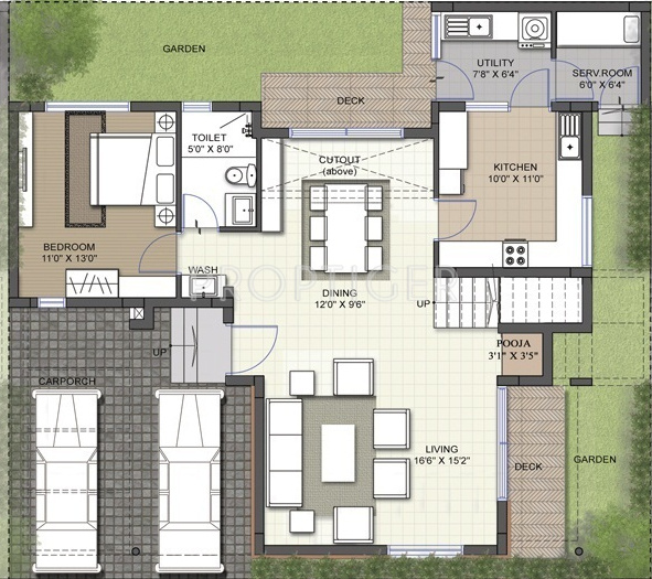 Voora Villa 96 (3BHK+3T (2,508 sq ft)   Study Room 2508 sq ft)