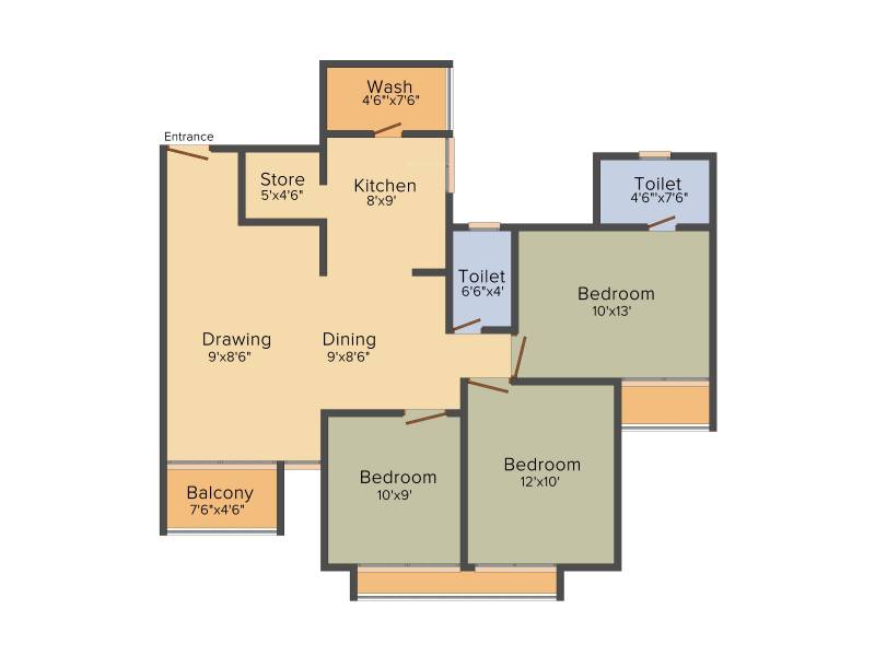 Dharmadev Neelkanth Riverview (3BHK+3T (1,500 sq ft)   Pooja Room 1500 sq ft)