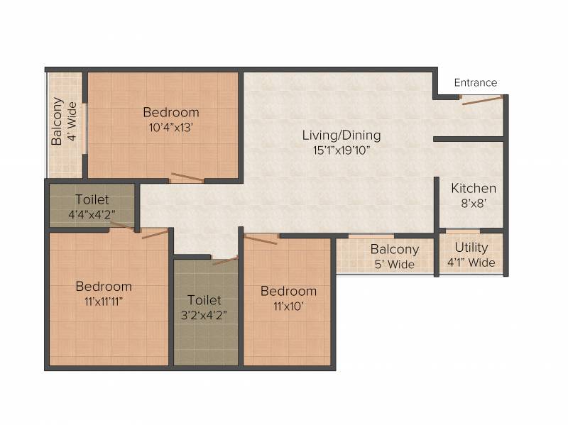 Multicon Aarbur Point (3BHK+2T (1,400 sq ft) 1400 sq ft)