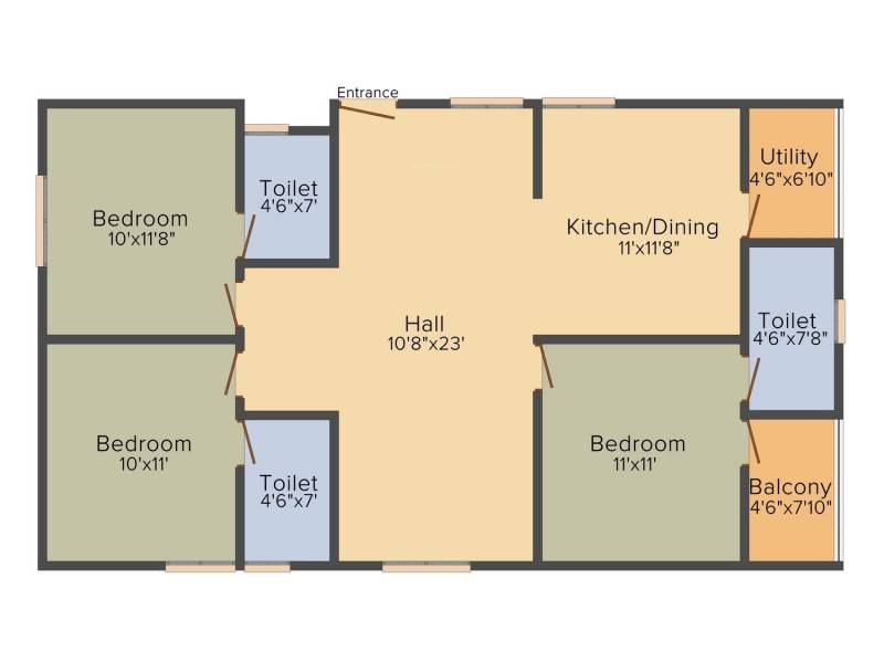 NR White Meadows (3BHK+3T (1,284 sq ft) 1284 sq ft)