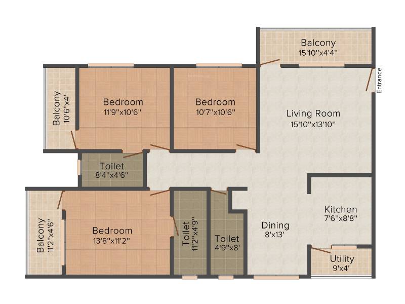 Eternity Astral (3BHK+3T (1,565 sq ft) 1565 sq ft)
