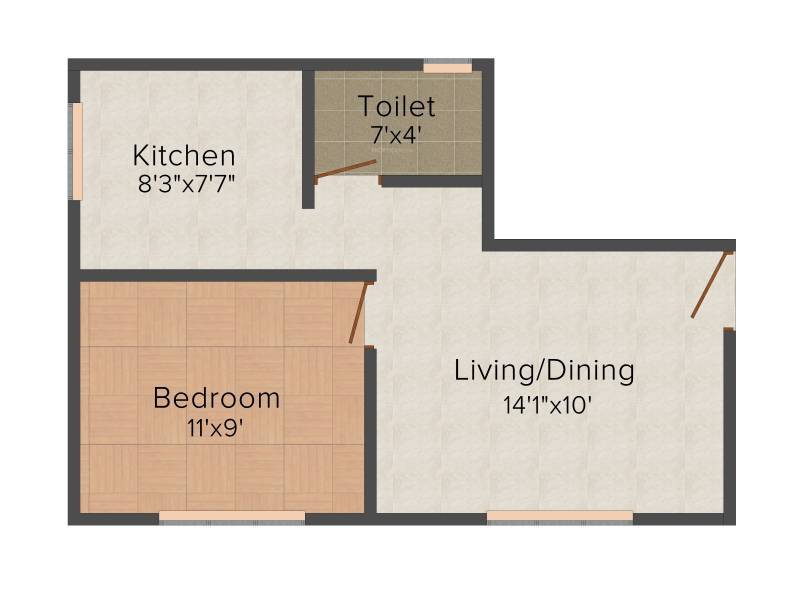 Shree Shree Sen and Raja Flats (1BHK+1T (502 sq ft) 502 sq ft)